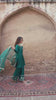 Video reel featuring a model holding a draped sheer dupatta while wearing the Neelum teal blue embroidered silk suit from the Khat collection by INEJ.