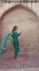 Short video mini reel focusing on embroidered border sleeve details and deep teal shade of the Neelum suit from the Khat collection by INEJ.